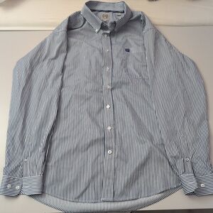 Cinch Men's Blue Striped Shirt Polyester/Tencil Large